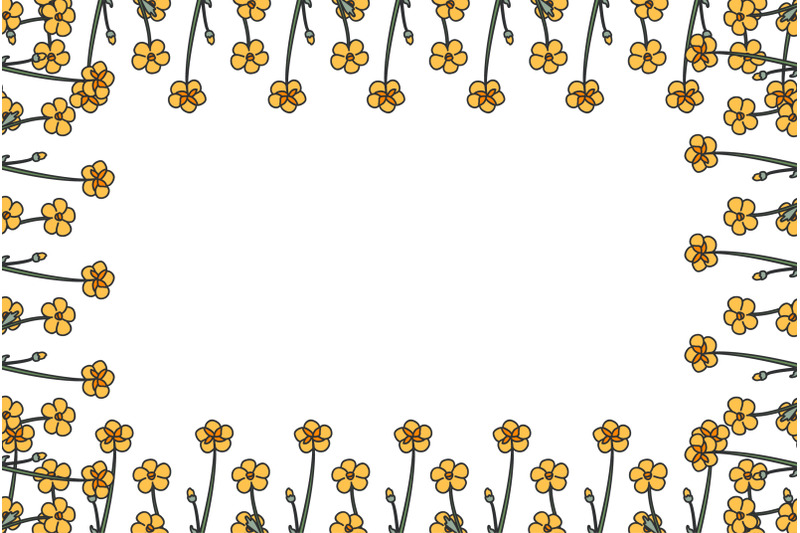 botanical-floral-frame-with-meadow-flowers-isolated-on-white-backgroun