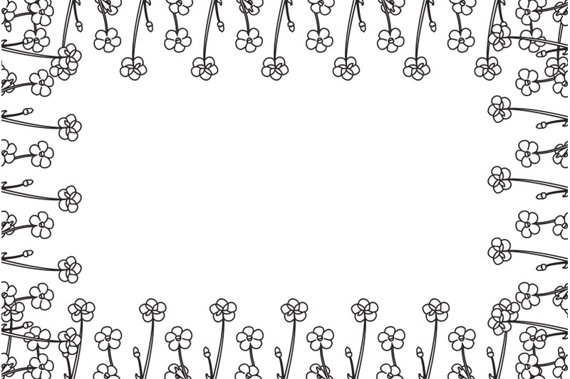 line-art-botanical-floral-frame-with-meadow-flowers-isolated-on-white