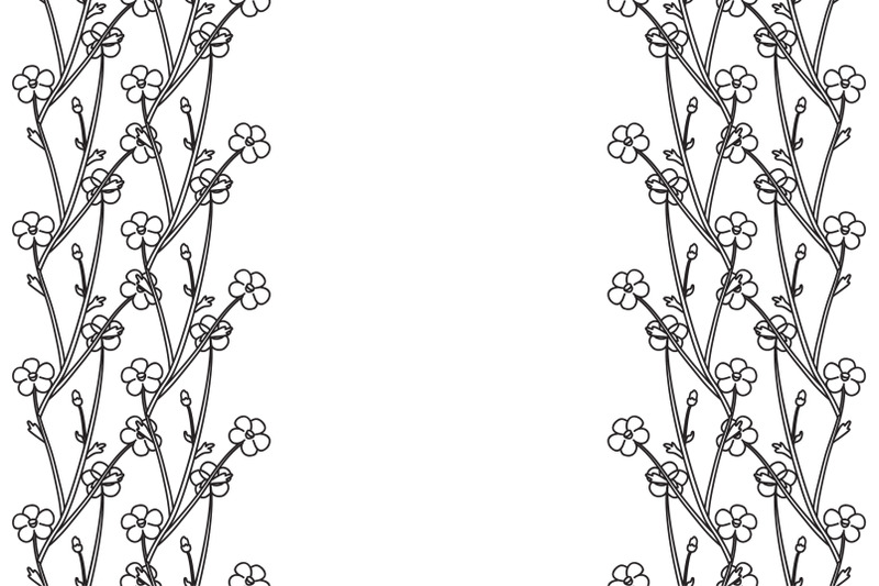 line-art-botanical-floral-vertical-border-with-meadow-flowers-isolated