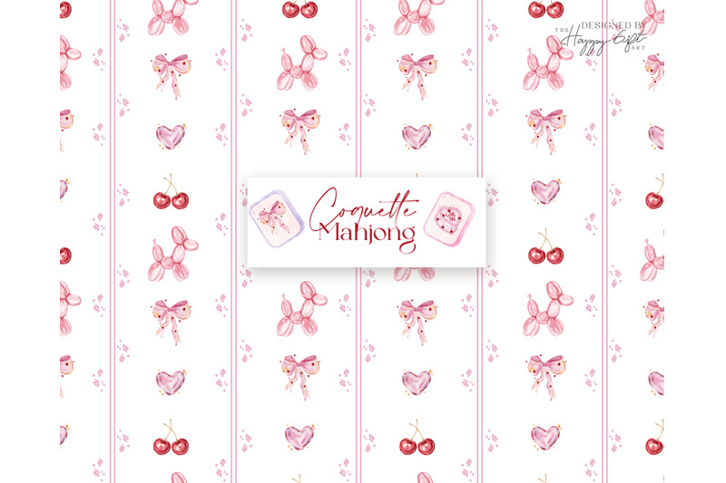 coquette-mahjong-party-watercolor-cliparts
