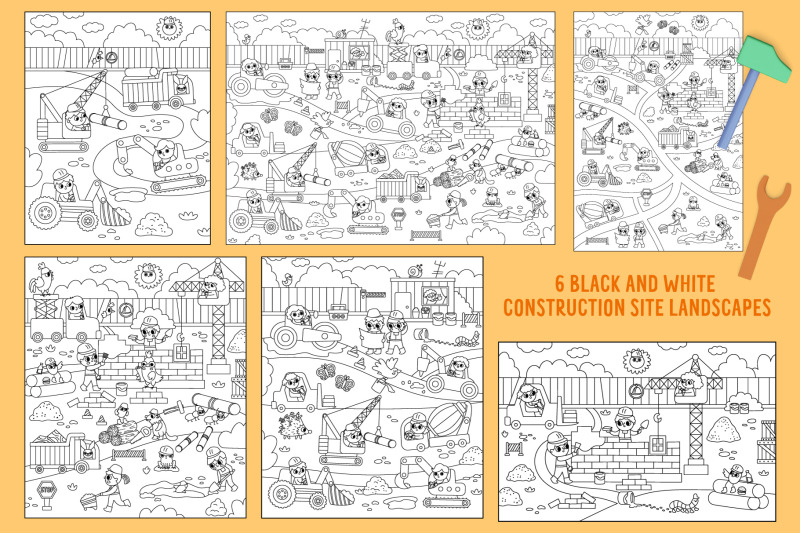 construction-site-clipart-seamless-patterns-designs-collection