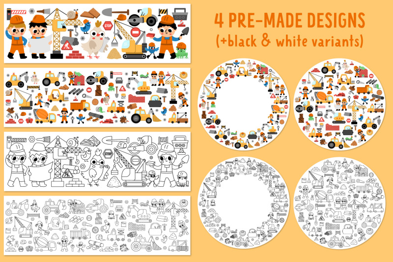 construction-site-clipart-seamless-patterns-designs-collection