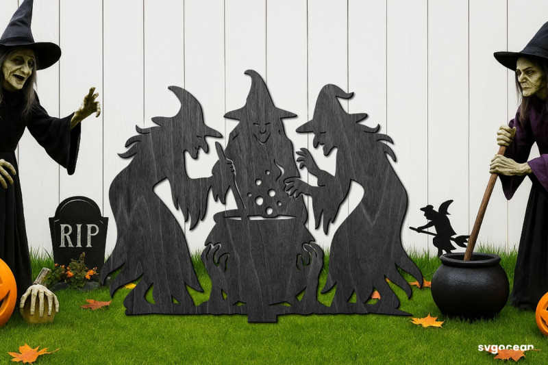 halloween-witches-garden-stake-laser-cut