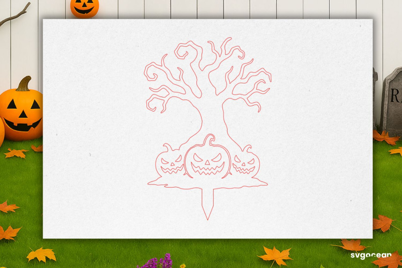 spooky-tree-garden-stake-laser-cut