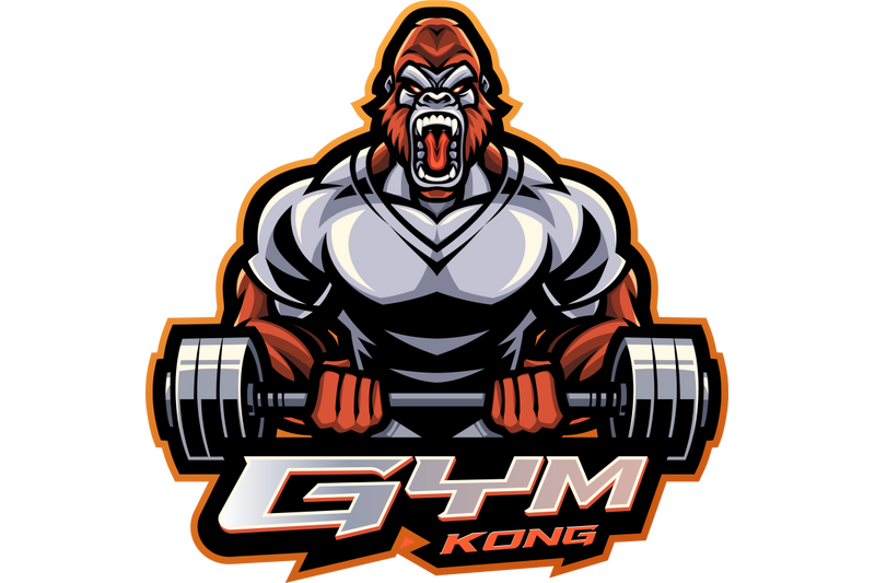 gym-kong-esport-mascot-logo-design