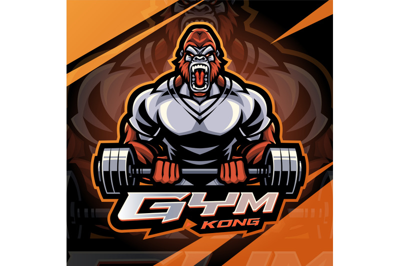 gym-kong-esport-mascot-logo-design