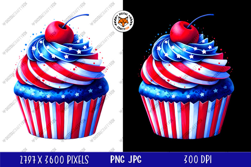 patriotic-cupcake-png-4th-of-july-sublimation-png