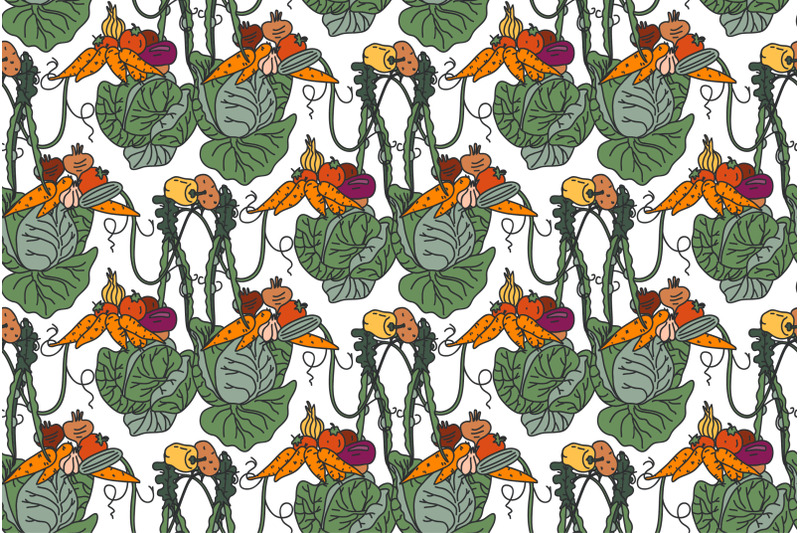 botanical-colorful-decorative-vegetables-seamless-pattern-vector