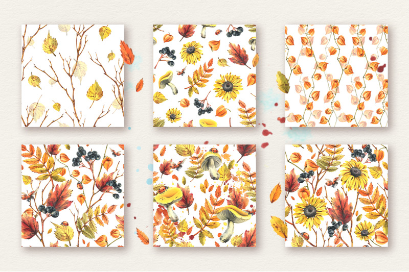 autumn-watercolor-patterns-mini-set