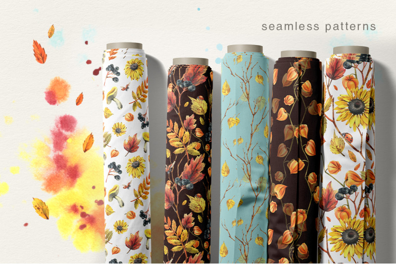 autumn-watercolor-patterns-mini-set