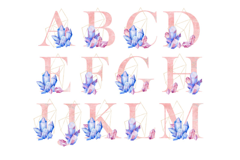 watercolor-crystals-alphabet-clipart
