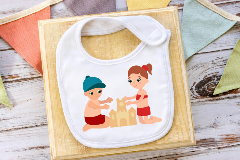 children-playing-on-the-beach-collection-svg-file