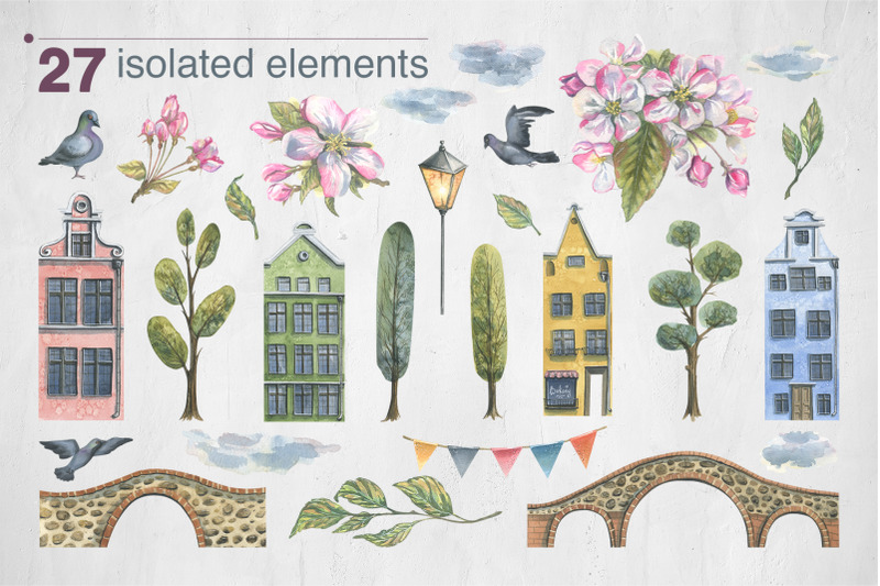 old-town-spring-watercolor-clip-art