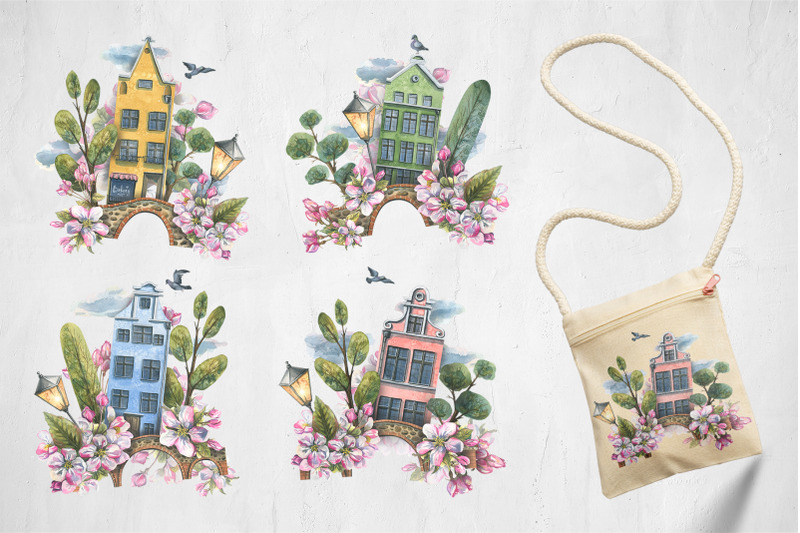 old-town-spring-watercolor-clip-art