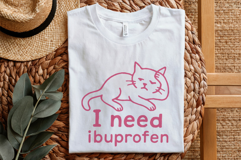 i-need-ibuprofen-png-funny-cat-digital-download-cute-animal-meme-shi