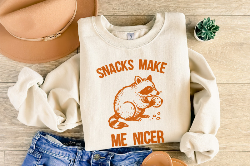 snacks-make-me-nicer-png-cute-raccoon-digital-download-animal-print