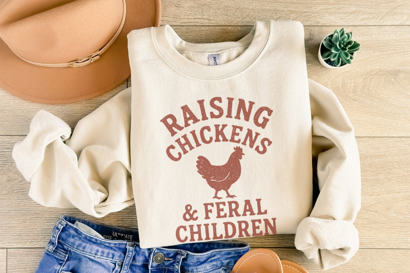 raising-chickens-amp-feral-children-png-funny-farm-shirt-design-backya
