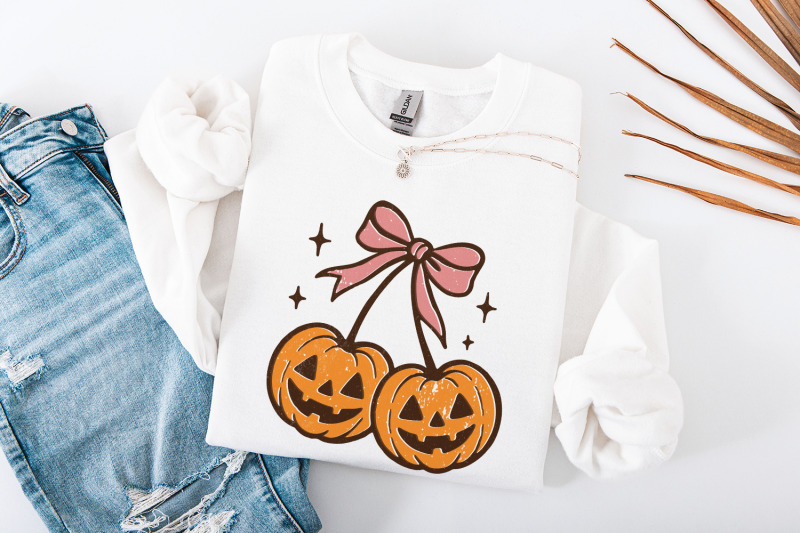 double-pumpkin-png-halloween-clipart-pink-bow-jack-o-lantern-art-cu