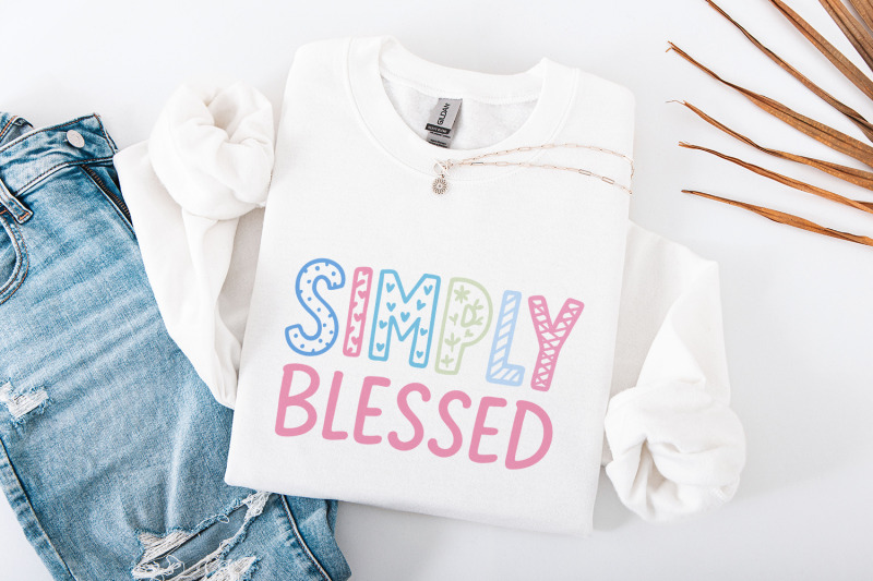 simply-blessed-png-pastel-letter-art-positive-quote-png-digital-dow
