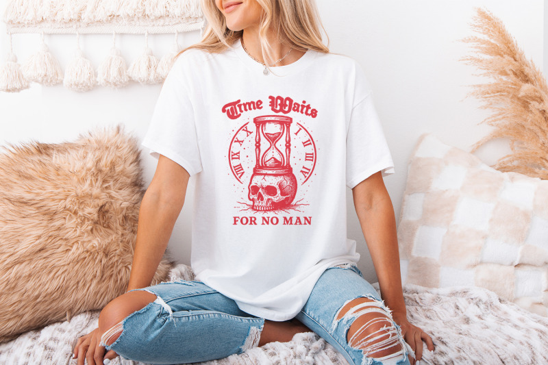 time-waits-for-no-man-png-gothic-skull-art-memento-mori-quote-vinta