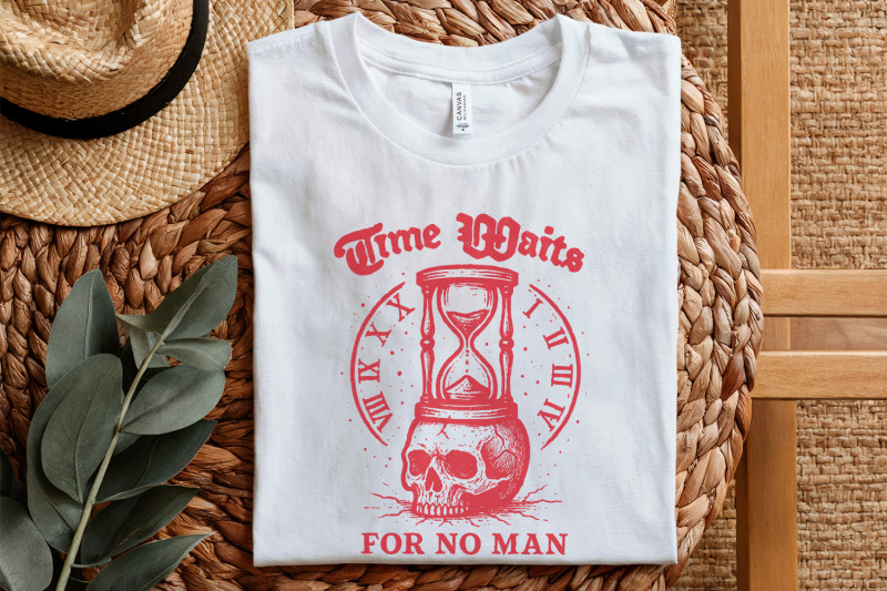 time-waits-for-no-man-png-gothic-skull-art-memento-mori-quote-vinta