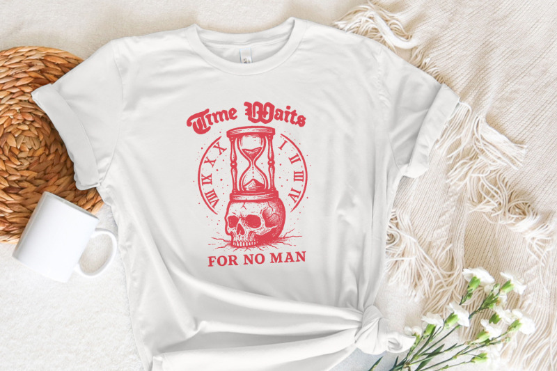 time-waits-for-no-man-png-gothic-skull-art-memento-mori-quote-vinta