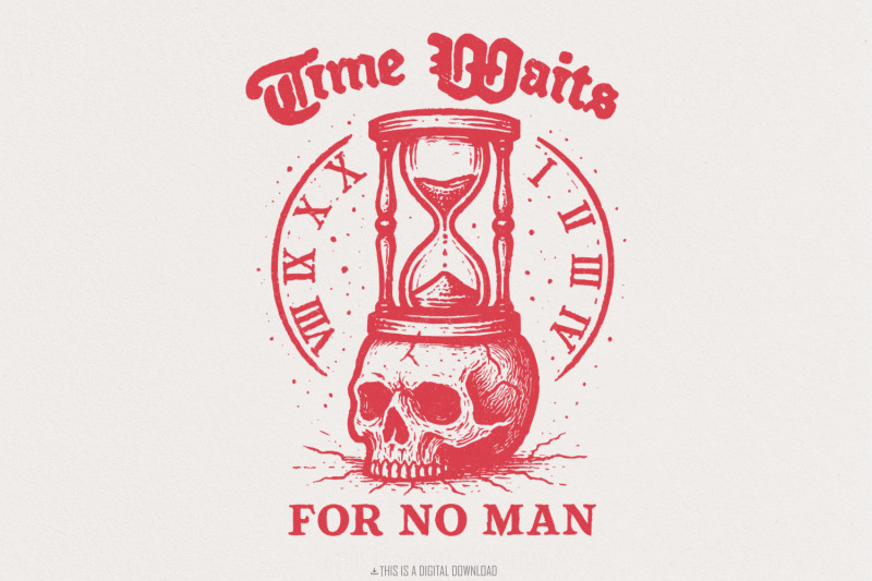 time-waits-for-no-man-png-gothic-skull-art-memento-mori-quote-vinta