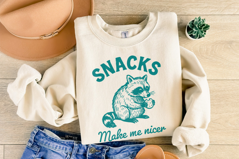 snacks-make-me-nicer-png-raccoon-digital-download-cute-animal-printa