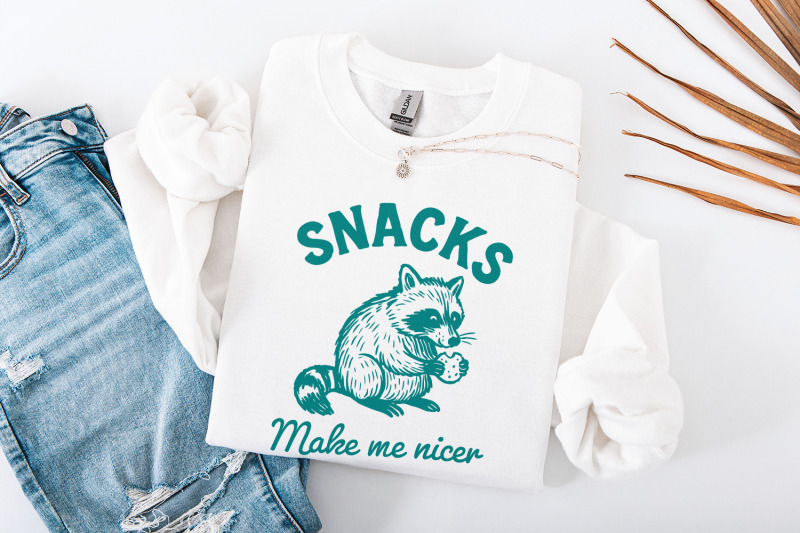 snacks-make-me-nicer-png-raccoon-digital-download-cute-animal-printa