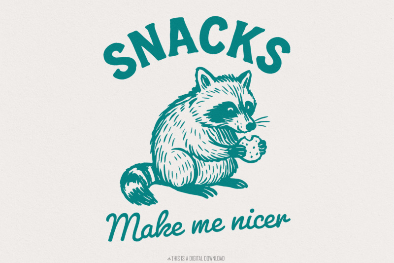 snacks-make-me-nicer-png-raccoon-digital-download-cute-animal-printa