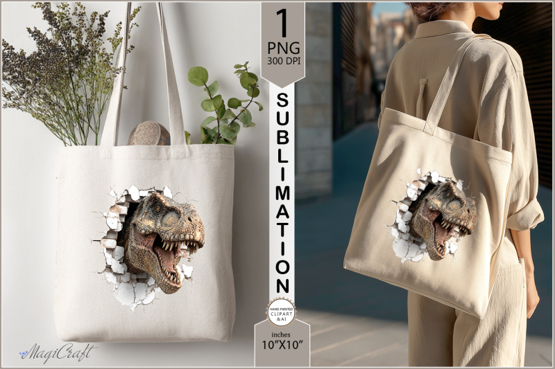 t-rex-sublimation-tote-bag-design-3d-dinosaur-sublimation