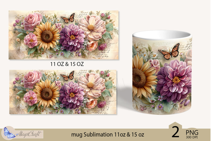 sunflowers-mug-sublimation-flowers-mug-11oz-15oz-flora-mug
