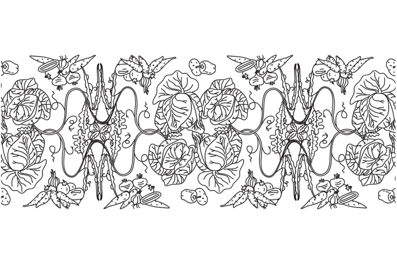 line-art-botanical-decorative-different-vegetables-seamless-border