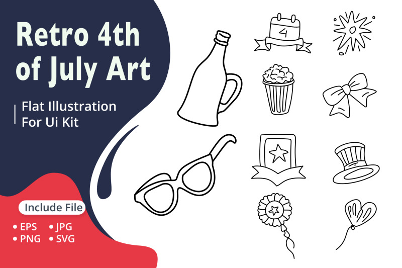 retro-4th-of-july-flat-illustration