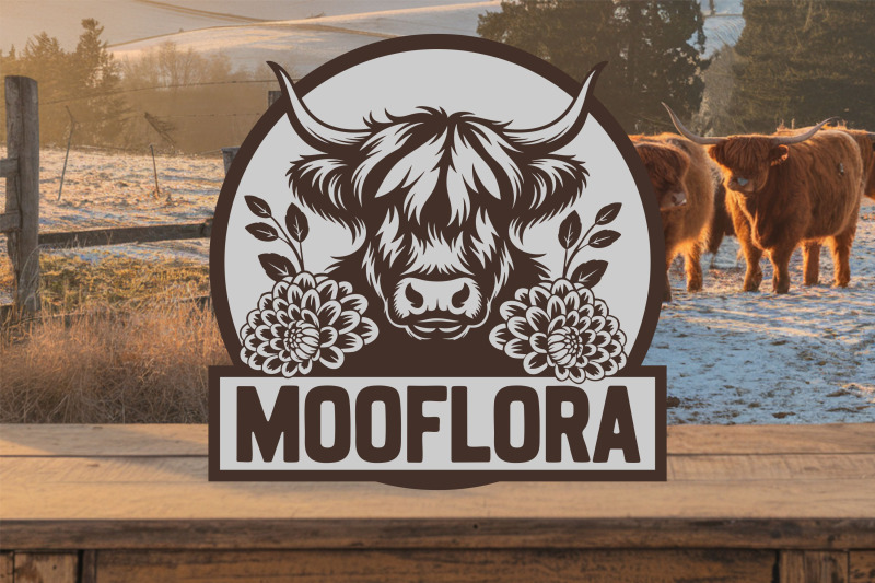 highland-cow-floral-name-sign-svg-laser-cut-files