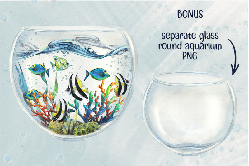 tropical-fish-amp-coral-mini-clipart-set