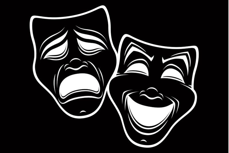 white-line-classic-theatrical-masks