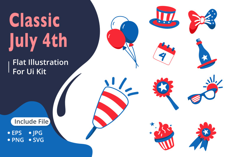 classic-july-4th-flat-illustrations