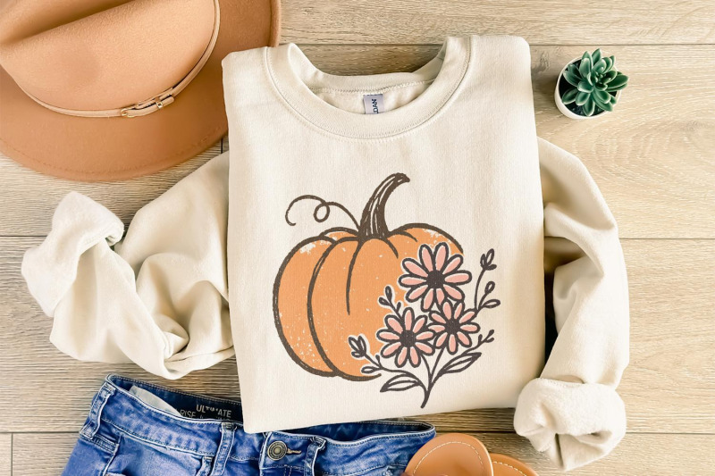pumpkin-png-fall-floral-pumpkin-digital-download-autumn-flowers-clip
