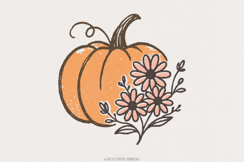 pumpkin-png-fall-floral-pumpkin-digital-download-autumn-flowers-clip