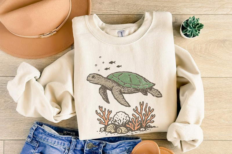 sea-turtle-png-ocean-life-digital-download-marine-animal-art-coral