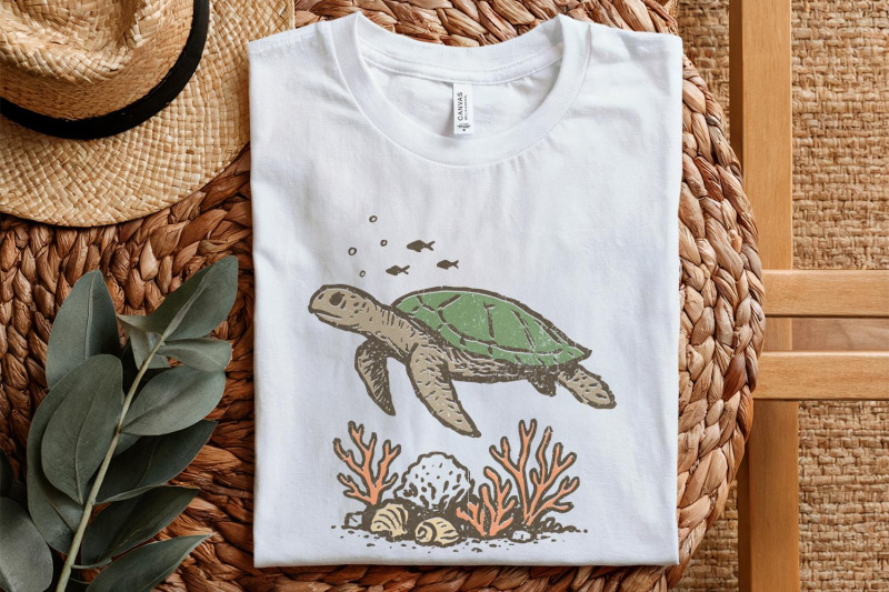 sea-turtle-png-ocean-life-digital-download-marine-animal-art-coral