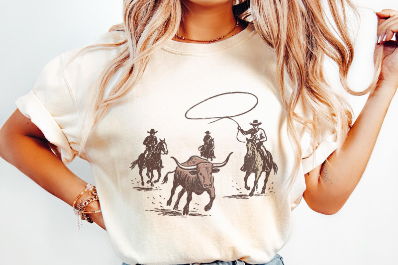 western-rodeo-png-cowboy-lasso-digital-art-bull-wrangler-printable-s