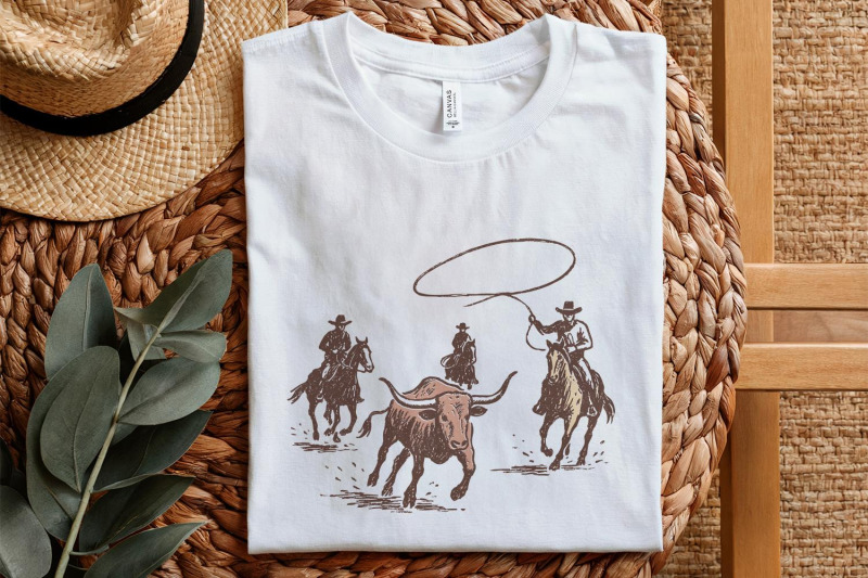 western-rodeo-png-cowboy-lasso-digital-art-bull-wrangler-printable-s