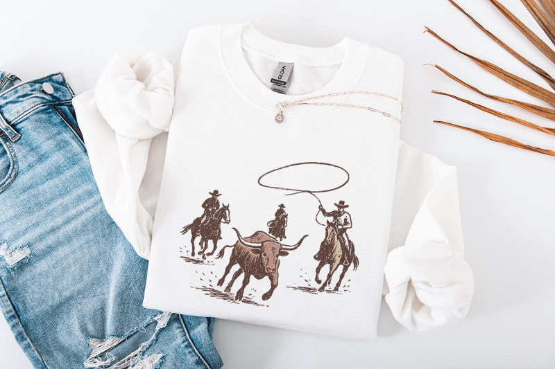 western-rodeo-png-cowboy-lasso-digital-art-bull-wrangler-printable-s