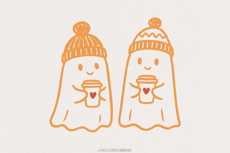 cozy-ghost-coffee-png-cute-ghosts-with-winter-hats-autumn-coffee-art