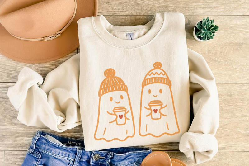 cozy-ghost-coffee-png-cute-ghosts-with-winter-hats-autumn-coffee-art