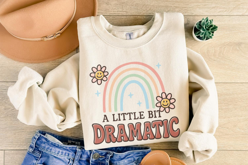 a-little-bit-dramatic-png-retro-rainbow-shirt-design-cute-pastel-flo