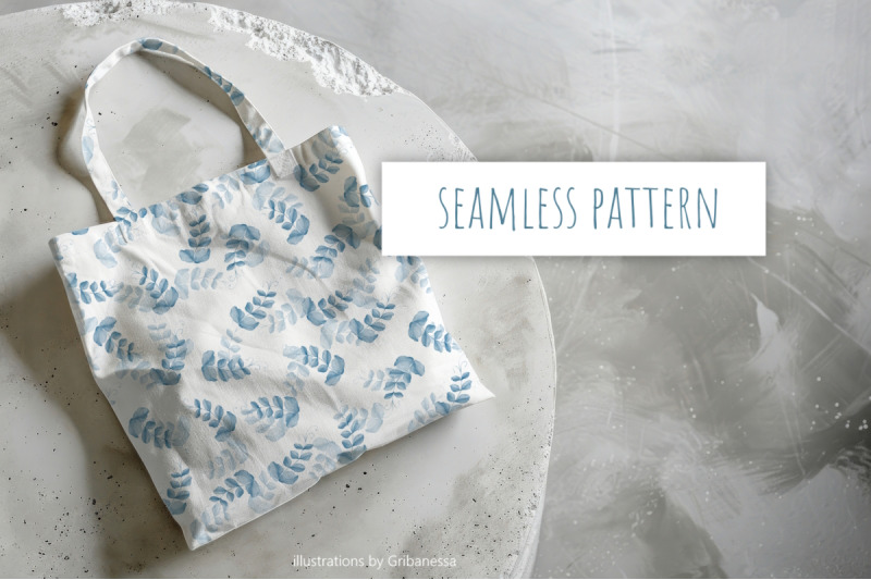 blue-leaf-seamless-pattern