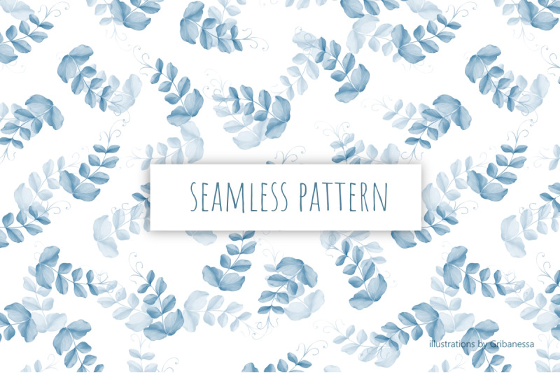 blue-leaf-seamless-pattern